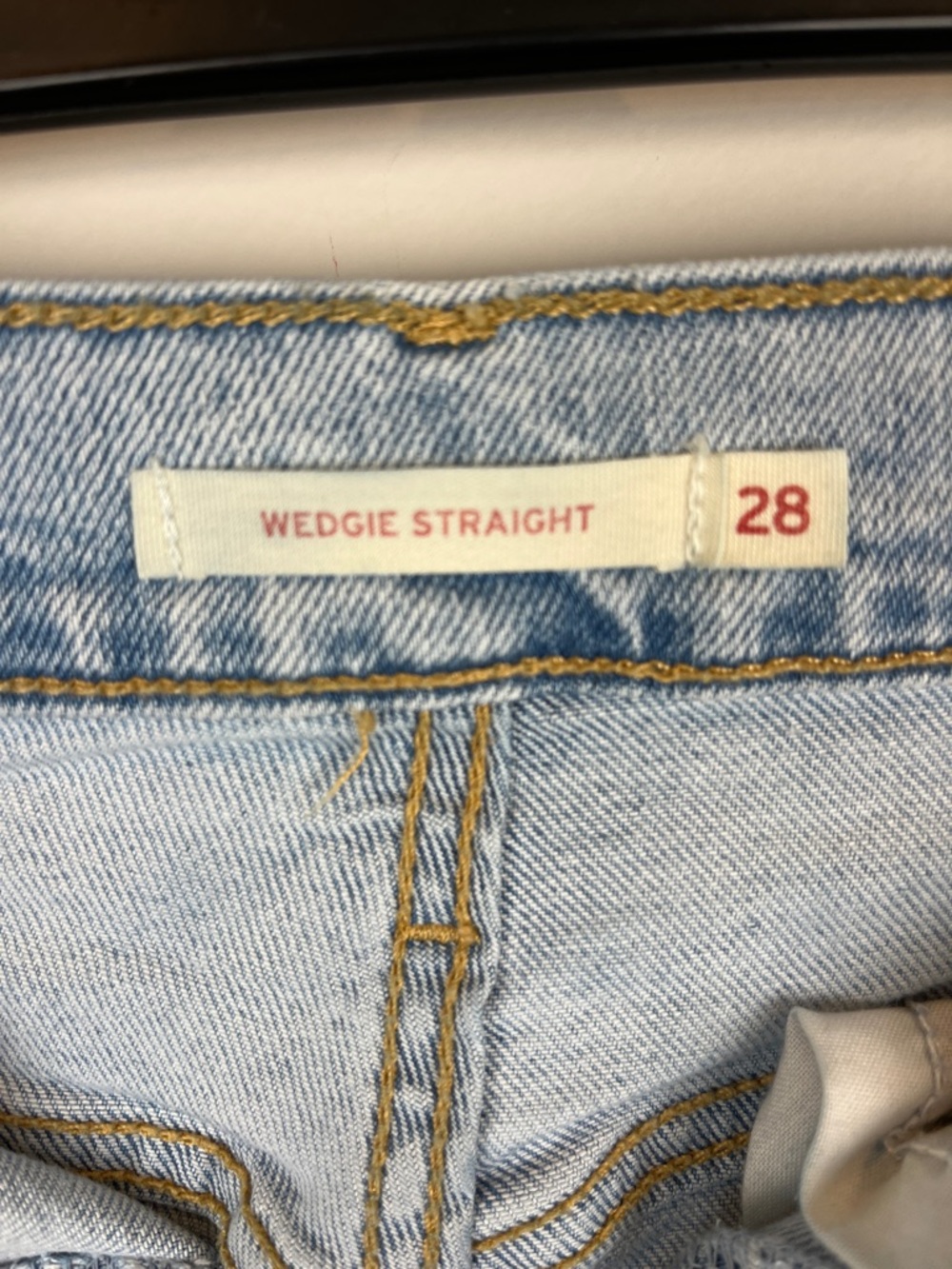 LEVI'S Premium Wedgie Straight Jeans Light Wash Size 28 - Picture 9 of 9